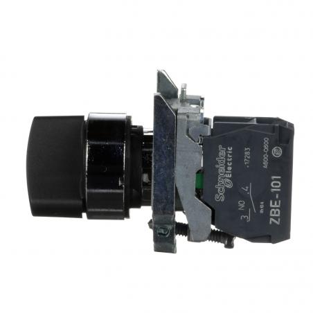 Harmony XB4 bouton tournant manette diam. 22 2 pos fix noir 1F vis étrier SCHNEIDER XB4BD21