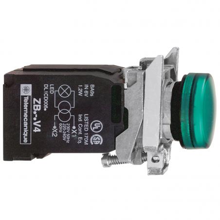 Harmony XB4 voyant lumineux BA9s diam. 22 vert 230V vis étrier SCHNEIDER XB4BV43