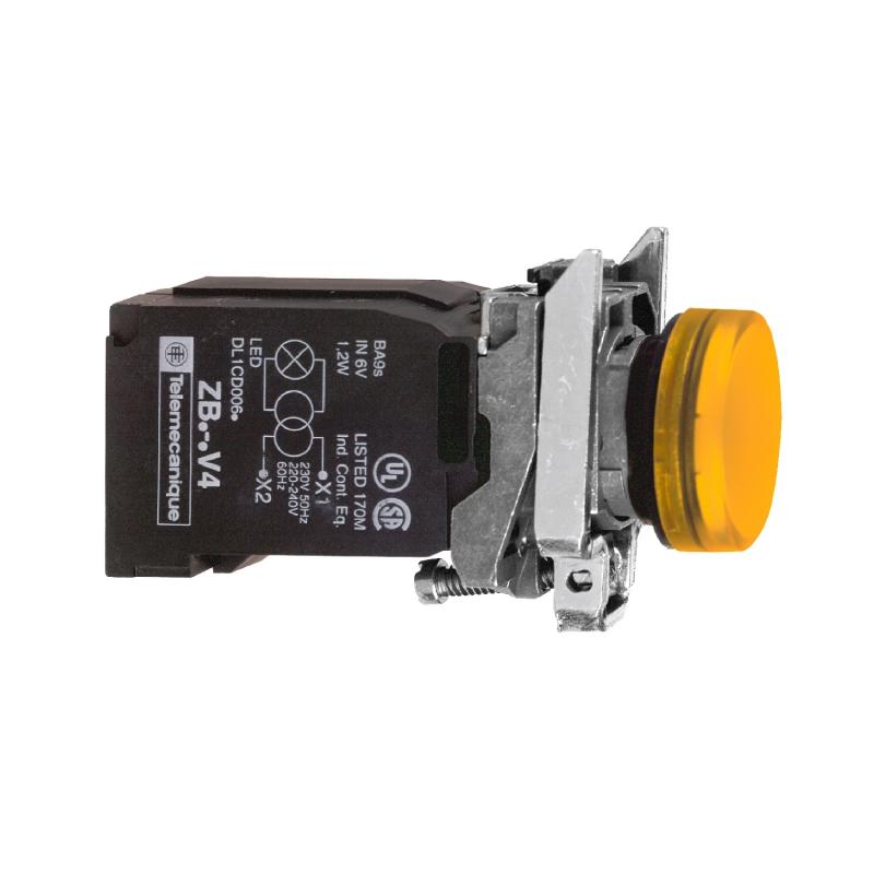 Harmony XB4 voyant lumineux DEL diam. 22 orange alim transfo 400V vis étr SCHNEIDER XB4BV5B5