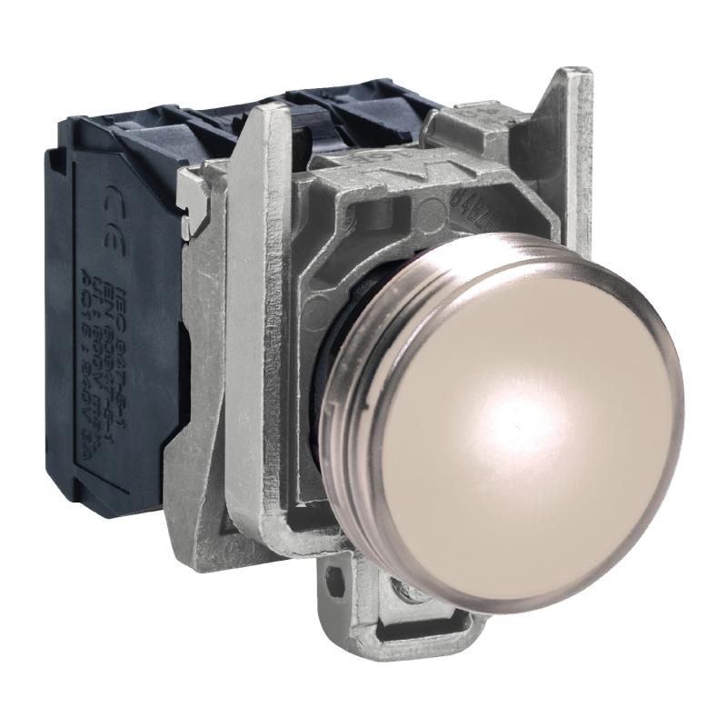 Harmony XB4 voyant lumineux BA9s diam. 22 blanc direct 250V max vis étrier SCHNEIDER XB4BV61