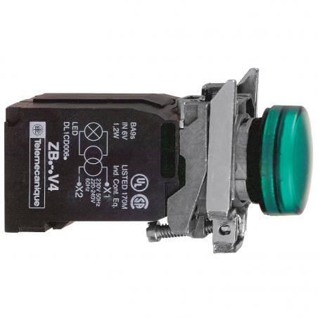 Harmony XB4 voyant lumineux BA9s diam. 22 vert direct 250V max vis étrier SCHNEIDER XB4BV63