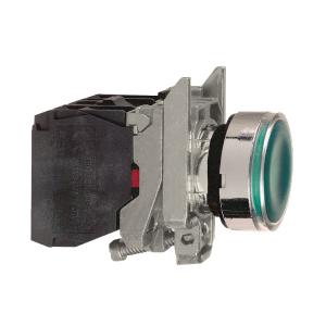 Harmony XB4 poussoir lumineux LED 1F+1O vert diam. 22 230VAC SCHNEIDER XB4BW33M5 2