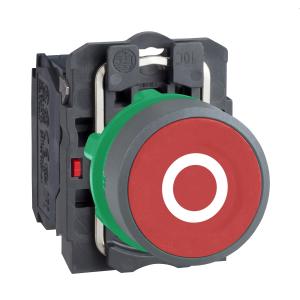 Harmony XB5 bouton poussoir impulsion diam. 22 col grise marqué rouge 1O SCHNEIDER XB5AA4322C0 2