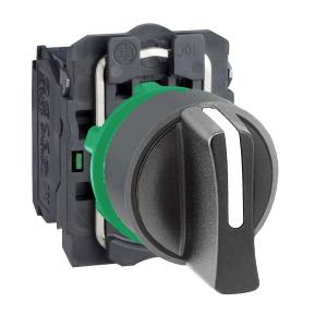 Harmony XB5 bouton tournant manette diam. 22 col grise 3 pos fix noir 2F SCHNEIDER XB5AD33C0 2