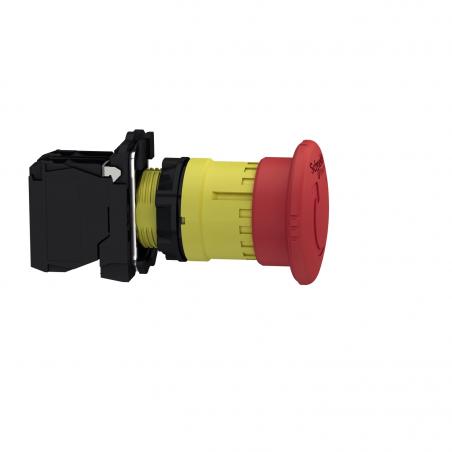 Harmony XB5 bouton arrêt urgence diam. 40 pousser tourner rouge 1O vis SCHNEIDER XB5AS8442