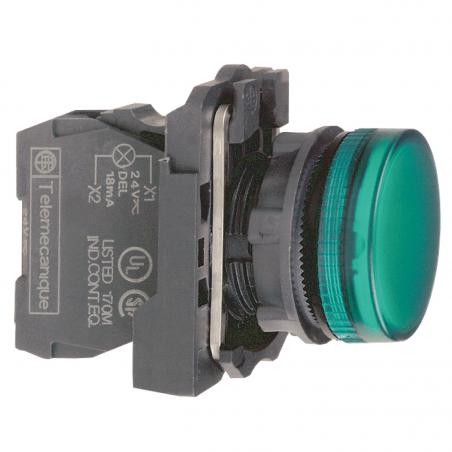 Harmony XB5 voyant lumineux DEL diam. 22 vert 24V vis étrier SCHNEIDER XB5AVB3