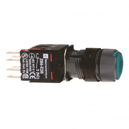 Harmony XB6 bouton-pous. lum. complet tête ronde vert diam. 16 24V 1O+1F SCHNEIDER XB6AF3B5B