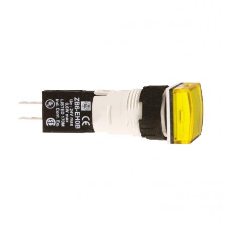Harmony XB6 voyant carré diam. 16mm IP65 DEL intégrée 24V cosses jaune SCHNEIDER XB6CV5BB