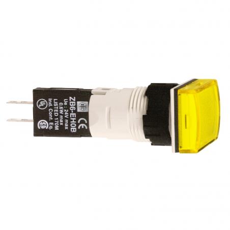 Harmony XB6 voyant rect. diam. 16mm IP65 DEL intégrée 24V cosses jaune SCHNEIDER XB6DV5BB