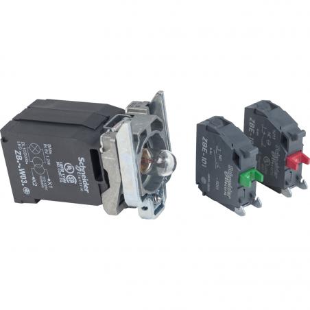 Harmony XB4 corps bouton poussoir lumineux BA9s 2F 250V max vis étrier SCHNEIDER ZB4BW063