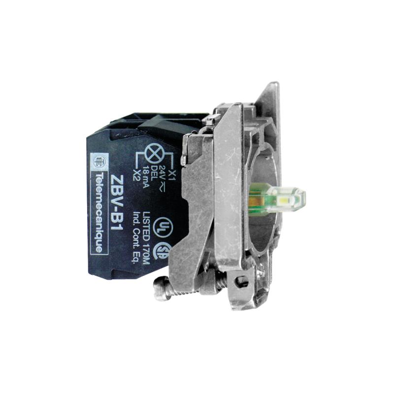 Harmony corps de bouton lumineux diam. 22 blanc LED intégrée 1F SCHNEIDER ZB4BW0G11