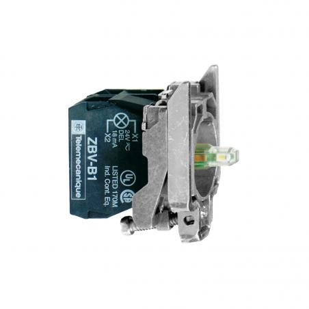 Harmony corps de bouton lumineux diam. 22 blanc LED intégrée 1F SCHNEIDER ZB4BW0G11