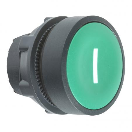 Harmony XB5 tête bouton poussoir affleurant diam. 22 vert texte 'I' SCHNEIDER ZB5AA331