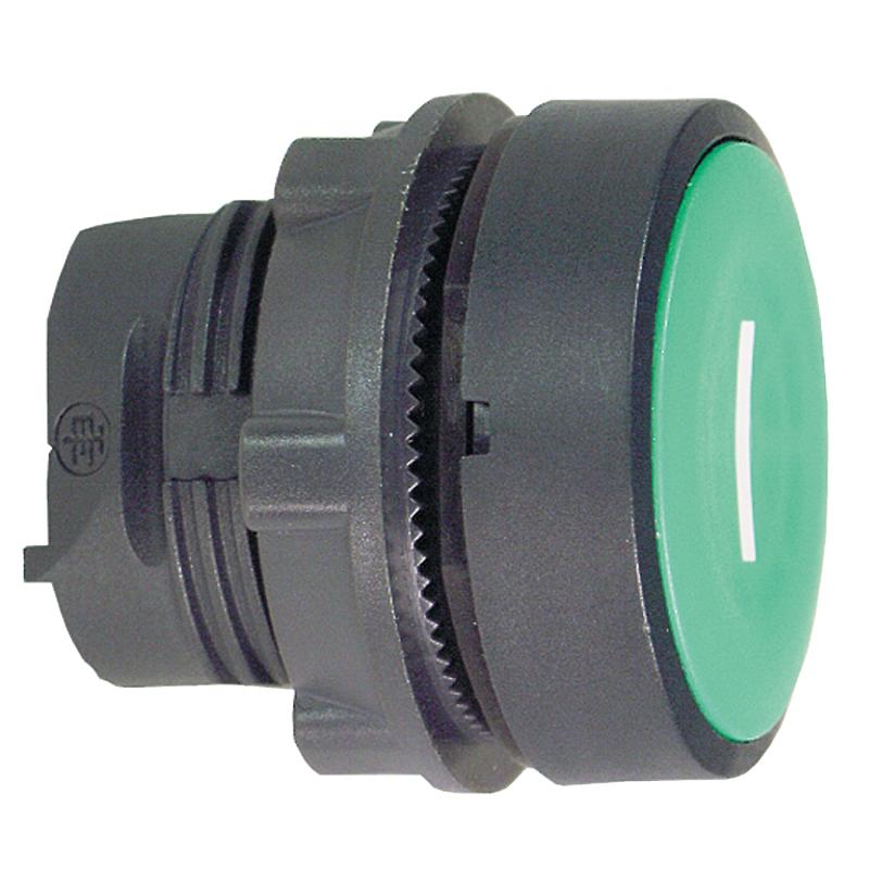 Harmony XB5 tête bouton poussoir affleurant diam. 22 vert texte 'I' SCHNEIDER ZB5AA331