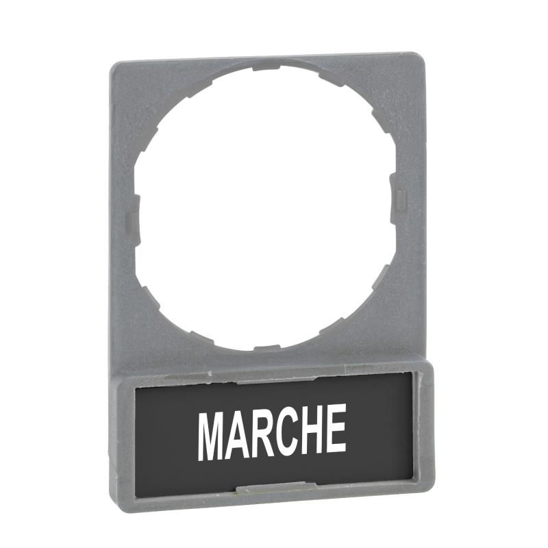 Harmony porte-étiquette plate 30x40 plastique gris avec étiq 8x27 MARCHE SCHNEIDER ZBY2103C0