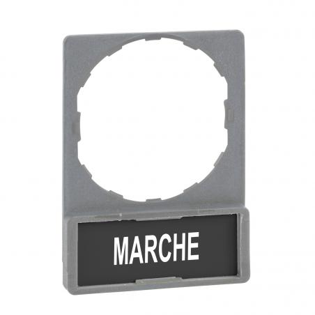 Harmony porte-étiquette plate 30x40 plastique gris avec étiq 8x27 MARCHE SCHNEIDER ZBY2103C0