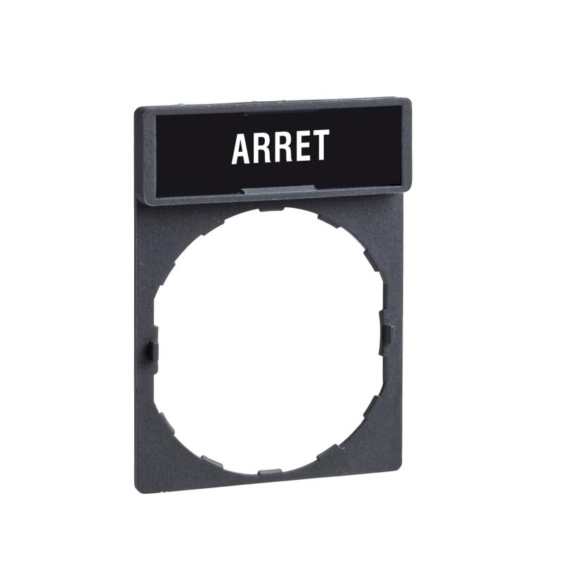 Harmony porte-étiquette 30x40 + étiquette 'ARRET' 8x27 blanc/rouge SCHNEIDER ZBY2104