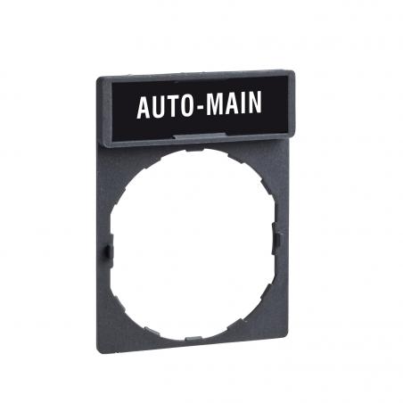 Harmony porte-étiquette 30x40 + étiquette 'AUTO-MAIN' 8x27 blanc/noir SCHNEIDER ZBY2164