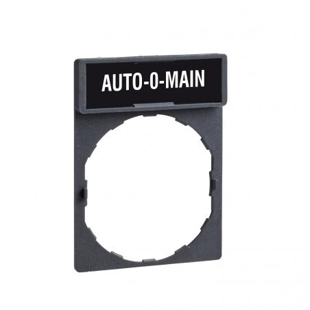 Harmony porte-étiquette 30x40 + étiquette 'AUTO-O-MAIN' 8x27 blanc/noir SCHNEIDER ZBY2185