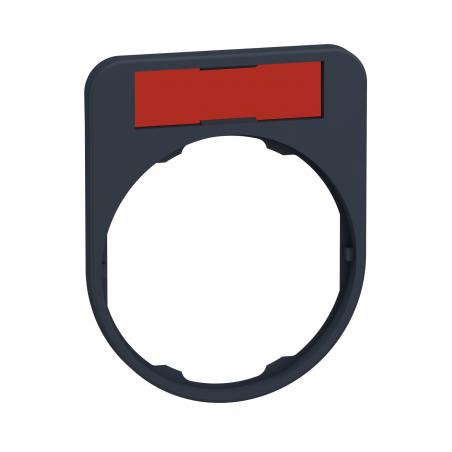 Harmony porte-étiquette flush 30x40 + étiq 8x27 vierge fond noir/rouge SCHNEIDER ZBYF2101