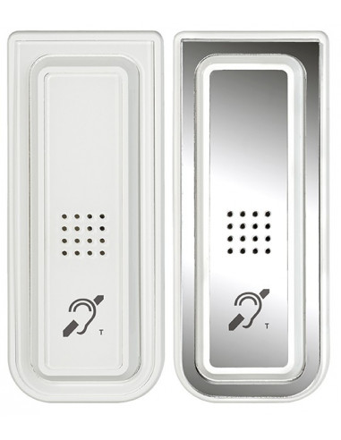 Enjoliveur de combine pour JP4MED et JP4HD livre avec façade blanche et miroir AIPHONE JPEC 130336