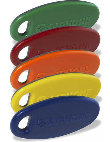 Pack de 5 badges bi couleur pour UGVBT et CUGVBT gris avec bleu jaune orange rouge et vert AIPHONE KEY5 120188