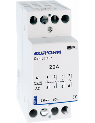 Contacteur 4P 20A NO EUR'OHM 30131