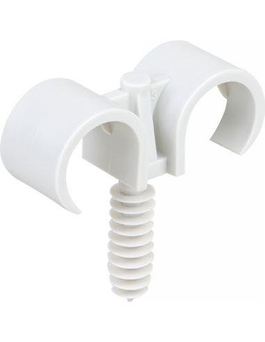 Lot de 100 double clips/cheville tube d20 EUR'OHM 43436
