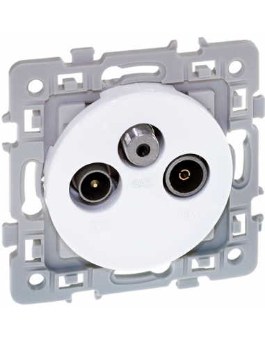 Lot de 100 SQUARE TV-FM-SAT blanc EUR'OHM 60266