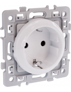 Lot de 100 SQUARE Prise de courant 2 postes + T blanc ALLEMAND EUR'OHM 60277