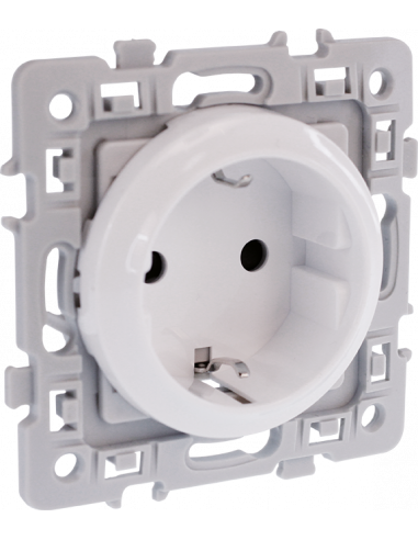Lot de 100 SQUARE Prise de courant 2 postes + T blanc ALLEMAND EUR'OHM 60277