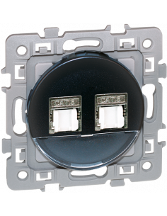 SQUARE double RJ 45 CAT6 grade3 MULTIMEDIA STP ANTHRA EUR'OHM 60373