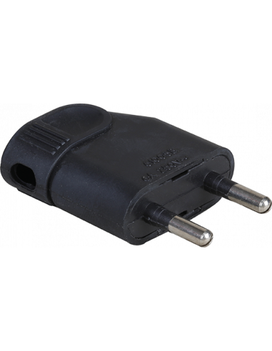 6A male coudée noir EUR'OHM 61006