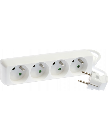 Bloc 4 prises 2P+T blanc s.int 3G1 1m EUR'OHM 64025