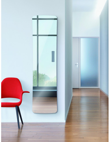 Radiateur sèche-serviettes Folio glass électrique 800 W H 1796 L 540 mm surface verre finition miroir ACOVA TFGM-080-052 F
