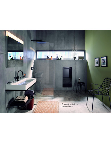 Radiateur sèche-serviettes Zenia électrique +soufflant 1000W  droite Blanc 225W H 1000 mm L 450 mm Acova AZNRB-100-045