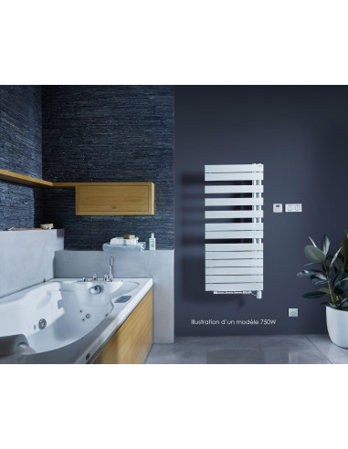 Radiateur sèche-serviettes Régate Twist Air électrique 1000 W H 1745 L 550 mm Blanc ACOVA TXCR100-055IFS