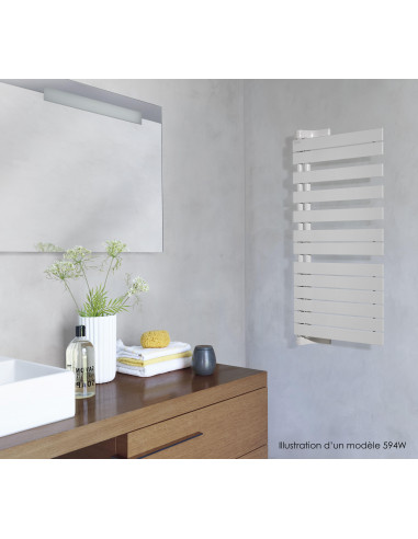 Radiateur sèche-serviettes Fassane Spa Twist eau chaude gauche 429 W H 902 L 550 mm racc V027 Blanc ACOVA FLT081-055