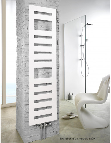 Radiateur sèche-serviettes Karena Spa eau chaude 889 W H 1750 L 600 mm racc. S034 Blanc ACOVA SV-180-060