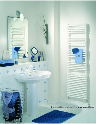 Radiateur sèche-serviettes Cala Symétrique eau chaude 378 W H 721 L 496 mm racc. S039 Blanc ACOVA LN-072-050