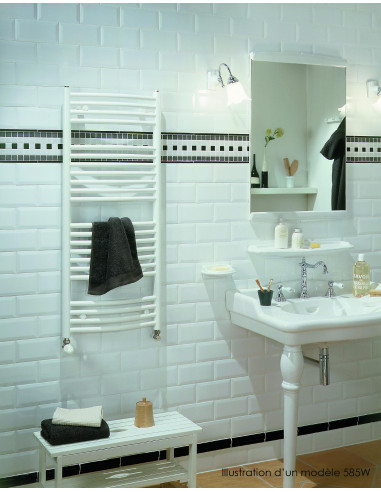 Radiateur sèche-serviettes Palma Spa eau chaude 393 W H 746 L 496 mm racc. S039 Blanc ACOVA CL-080-050