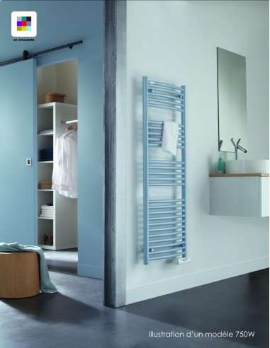 Radiateur sèche-serviettes Palma Spa électrique régulation TF 750 W H 1356 L 496 mm Couleur ACOVA TCL-075-050-TFC