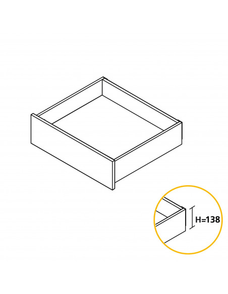 Tiroir extérieur Concept 30 kg hauteur 138 mm EMUCA 3101035