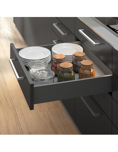 Kit de tiroir pour cuisine et salle de bain Vertex de hauteur 93 mm avec panneaux incluses. EMUCA 3173235