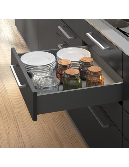 Kit de tiroir pour cuisine et salle de bain Vertex de hauteur 93 mm avec panneaux incluses. EMUCA 3173235