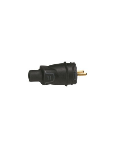Fiche borne à vis caoutchouc 2P+T 16A IK08 IP44 à sortie droite LEGRAND 050445