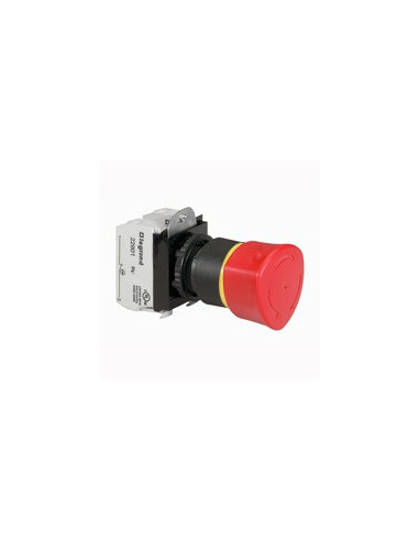 Coup de poing à accrochage non lumineux Osmoz complet IP69 D.40mm EN 418 pousser-tourner LEGRAND 023726
