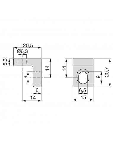 Equerre d'assemblage pour meubles 20.5 x 20.7 mm EMUCA 4020907
