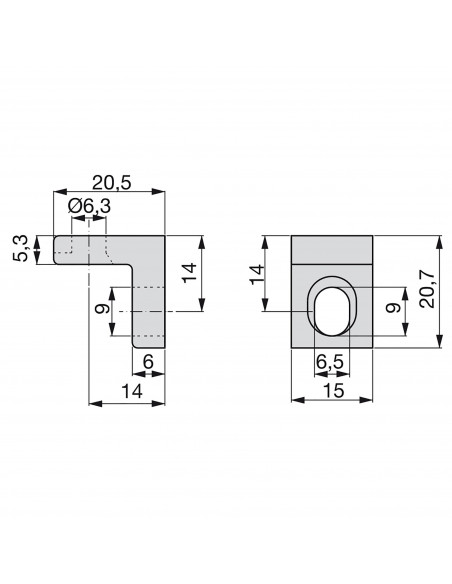 Equerre d'assemblage pour meubles 20.5 x 20.7 mm EMUCA 4020907
