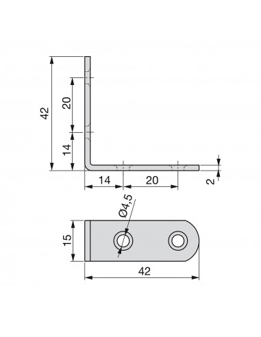 Equerre d'assemblage pour meubles 42 x 42 mm EMUCA 4021505